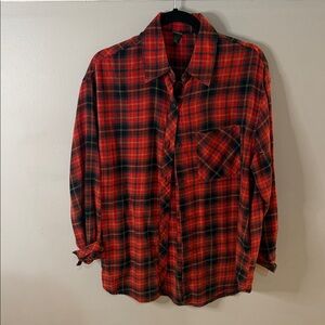 Wild Fable Red and Black Plaid Button Down Shirt